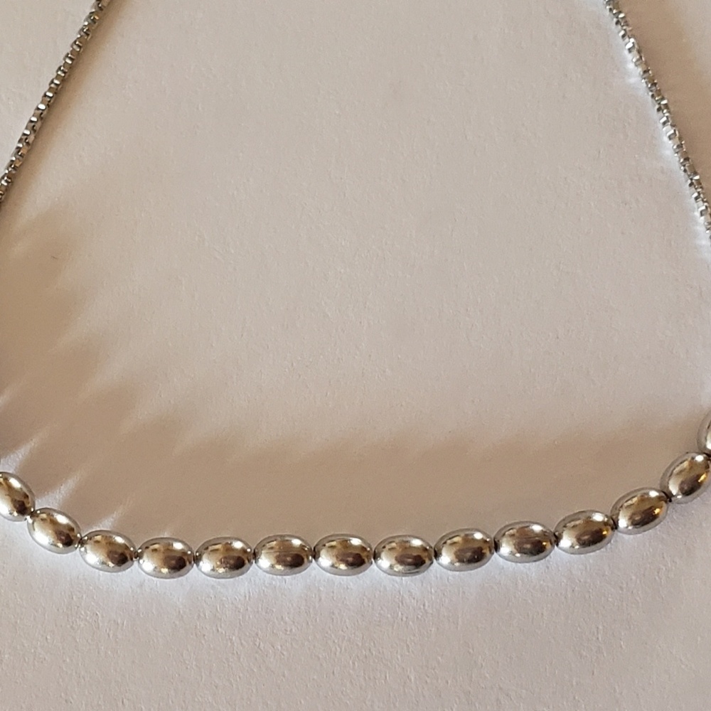 Silver Beaded Bolo bracelet
